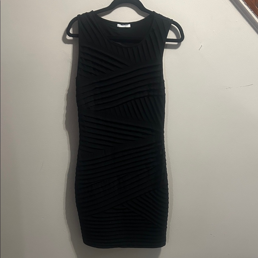 Calvin Klein Black Textured Mini Dress